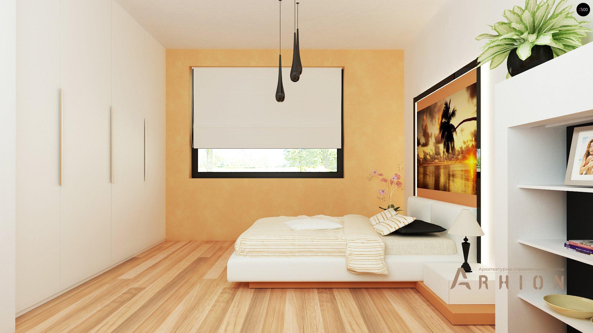 15. Проект одноэтажного дома в современном стиле с двускатной кровлей, Z98 L GP, площадью - 143 кв c терассой, гаражом